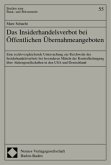 Das Insiderhandelsverbot bei Öffentlichen Übernahmeangeboten Das Insiderhandelsverbot bei Öffentlichen Übernahmeangeboten