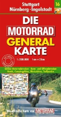 Mairdumont - Motorrad Generalkarte Deutschland Stuttgart, Nrnberg, Ingolstadt 1:200 000