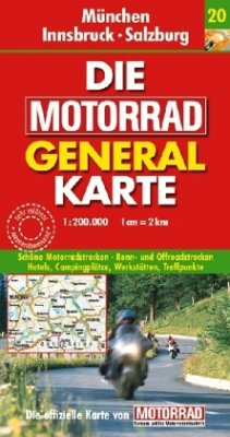 Mairdumont - Motorrad Generalkarte Deutschland Mnchen, Innsbruck, Salzburg 1:200 000