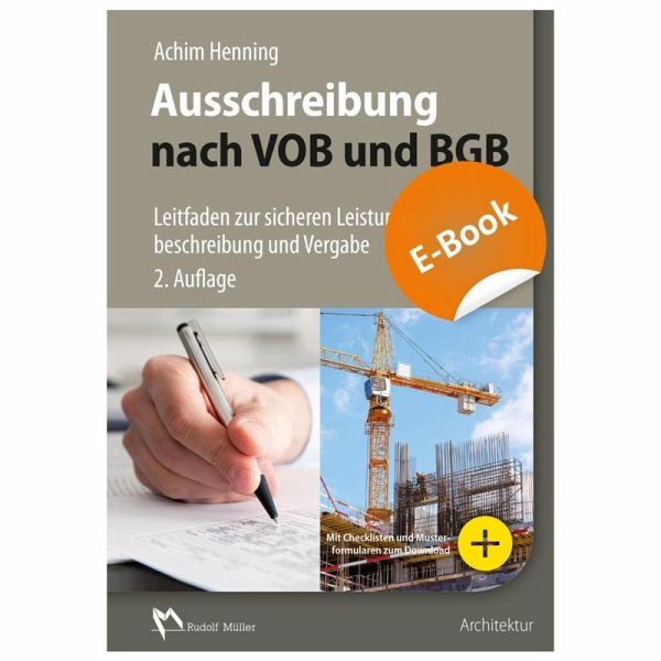 Ausschreibung Nach Vob Und Bgb E Book Pdf Ebook Pdf Von Achim
