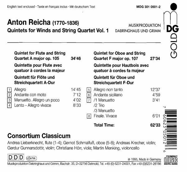 Anton Reicha - Consortium Classicum Quintets For Winds And String Quartet Vol.2 Anton Reicha - Consortium Classicum Quintets For Winds And String Quartet Vol.2