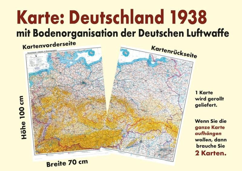 Historische Karte: DEUTSCHLAND 1938 - Übersichtskarte mit der