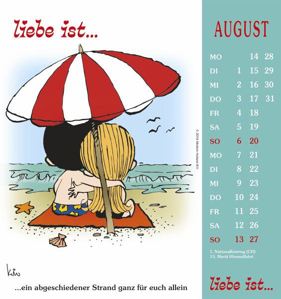 liebe ist... 2017. Postkartenkalender von Kim Casali buecher.de