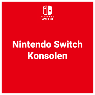 Rote Kachel mit Text: Nintendo Switch Konsolen