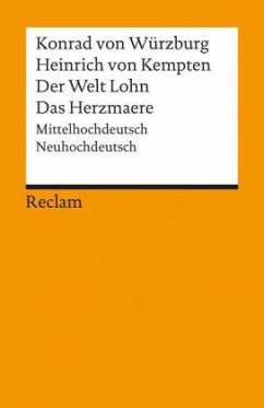 Cover Heinrich von Kempten / Der Welt Lohn / Das Herzmaere, Mittelhochdeutsch/Neuhochdeutsch