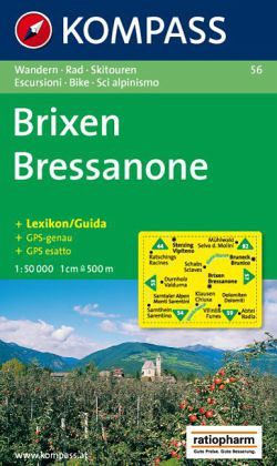 Kompass Karte Brixen. Bressanone