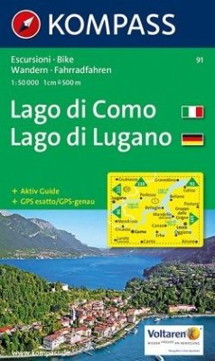 Kompass Karte Lago di Como, Lago di Lugano