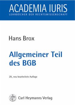 Allgemeiner Teil des BGB - Brox, Hans