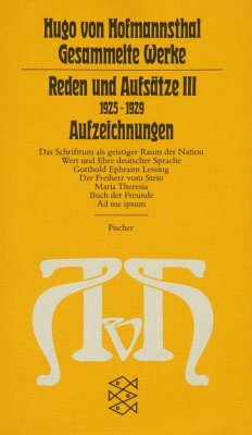 Reden und Aufsätze III - Hofmannsthal, Hugo von
