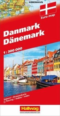 Hallwag Straßenkarte Dänemark. Danmark. Denmark; Danemark