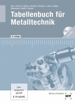 Tabellenbuch für Metalltechnik, m. DVD-ROM - Zeimer, Klaus;Weiß, Albert;Uhlemann, Andreas;Dax, Wilhelm;Drozd, Nikolaus;Gläser, Wolf-Dieter