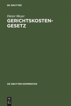 Gerichtskostengesetz - Meyer, Dieter