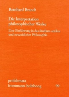 Die Interpretation philosophischer Werke - Brandt, Reinhard