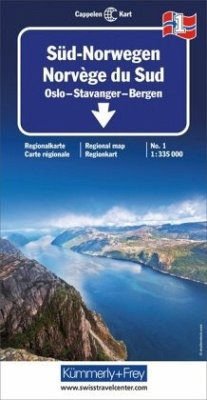 Kümmerly+Frey Regional-Strassenkarte 1 Süd-Norwegen 1:335.000