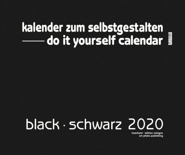 Black - Schwarz 2024 - Blanko Gross XL Format. Kalender zum Selbstgestalten  - Kalender portofrei bestellen