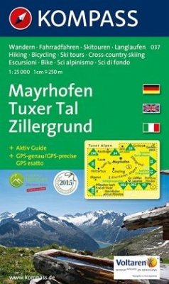 Kompass Karte Mayrhofen, Tuxer Tal, Zillergrund