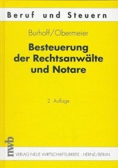 Besteuerung der Rechtsanwälte und Notare - Burhoff, Armin; Obermeier, Arnold