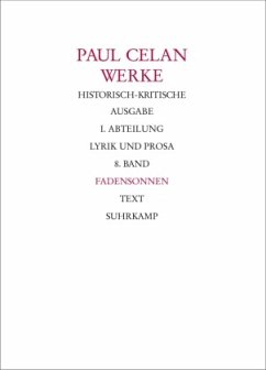 Werke. Historisch-kritische Ausgabe. I. Abteilung: Lyrik und Prosa, 2 Teile / Werke Abt.1, 8 - Celan, Paul