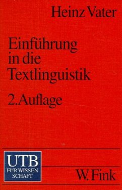 Einführung in die Textlinguistik - Vater, Heinz