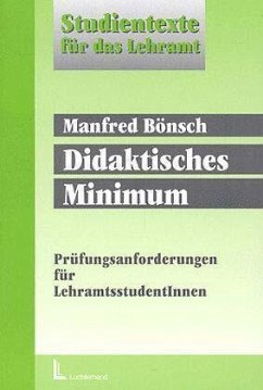 Didaktisches Minimum - Bönsch, Manfred
