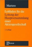 Leitfaden für die Leitung der Hauptversammlung einer Aktiengesllschaft