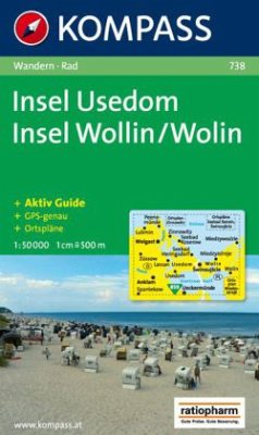 Kompass Karte Insel Usedom, Insel Wollin/Wolin