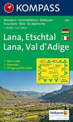 Kompass Karte Lana, Etschtal. Lana, Val d' Adige