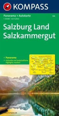 KOMPASS Autokarte Salzburg Land, Salzkammergut 1:125.000. Salisburgo, Salzkammergut