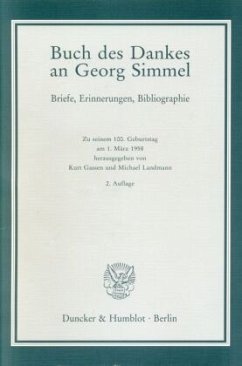 Buch des Dankes an Georg Simmel - Gassen, Kurt / Landmann, Michael (Hgg.)