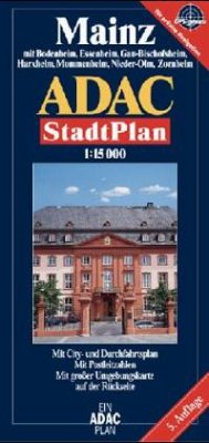 ADAC StadtPlan Mainz mit Bodenheim, Essenheim, Gau-Bischofsheim, Harxheim, Mommenheim, Nieder-Olm, Zornheim