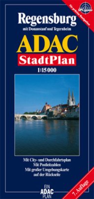 ADAC StadtPlan Regensburg mit Donaustau und Tegernheim