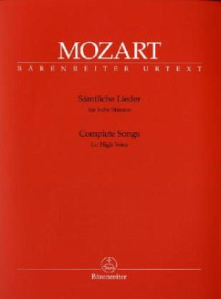 Sämtliche Lieder für hohe Stimme, Gesang und Klavier - Mozart, Wolfgang Amadeus