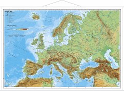 Stiefel Wandkarte Miniformat Europa, physisch, mit Holzstäben