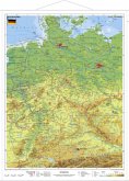 Stiefel Wandkarte Miniformat Deutschland, physisch, mit Holzstäben