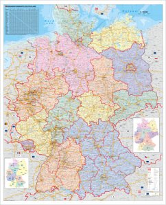 Stiefel Wandkarte Großformat Deutschland, Organisationskarte, ohne Metallstäbe