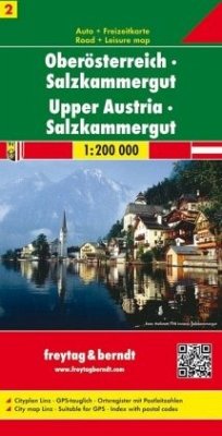 Freytag & Berndt Auto + Freizeitkarte Oberösterreich, Salzkammergut. Alta Austria, Salzkammergut / Opper Oostenrijk, Salzkammergut