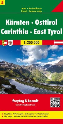 Freytag & Berndt Autokarte Kärnten - Osttirol. Carinthia - East Tyrol. Carinzia - Tirolo Orientale; Carinthie - Tirolo Orientale; Carintia - Tyrol del Este; Karintie - Oost-Tirol