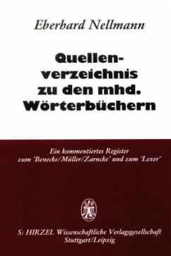Cover Quellenverzeichnis zu den mittelhochdeutschen Wörterbüchern.