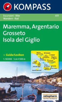 Kompass Karte Maremma, Argentario, Grosseto, Isola del Giglio