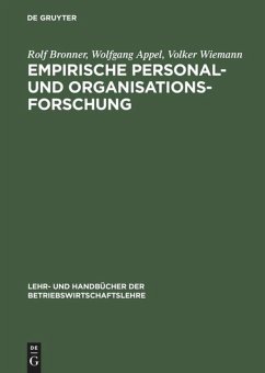 Empirische Personal- und Organisationsforschung - Bronner, Rolf;Appel, Wolfgang;Wiemann, Volker