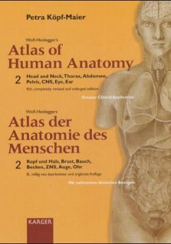 Kopf und Hals, Brust, Bauch, Becken, ZNS, Auge, Ohr; Head and Neck, Thorax, Abdomen, Pelvis, CNS, Eye, Ear / Wolf-Heideggers Atlas der Anatomie des Menschen Bd.2 - Köpf-Maier, Petra