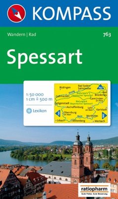 Spessart: Wanderkarte mit Kurzführer und Radwegen. 1:50000 (KOMPASS Wanderkarte, Band 763) - Kompass, 763
