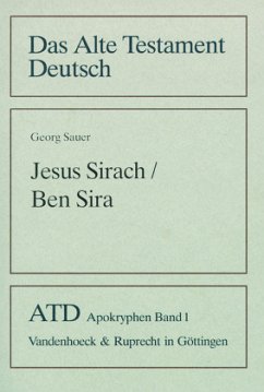 Jesus Sirach / Ben Sira / Das Alte Testament Deutsch (ATD), Apokryphen Bd.1 - Sauer, Georg