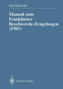 Manual zum Frankfurter Beschwerde-Fragebogen (FBF) - Süllwold, Lilo