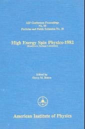 Cover High Energy Spin Physics - 1982