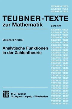 Analytische Funktionen in der Zahlentheorie - Krätzel, Ekkehard