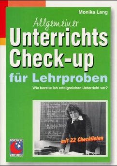 Allgemeiner Unterrichts Check-up für Lehrproben - Lang, Monika