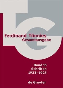 1923-1925 / Gesamtausgabe TG 15 - Tönnies, Ferdinand