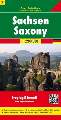 Sachsen, Autokarte 1:200.000. Saxony. Saxe. Sassonie