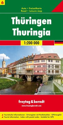 Freytag & Berndt Autokarte Thüringen. Thuringia / Thuringe / Turingia